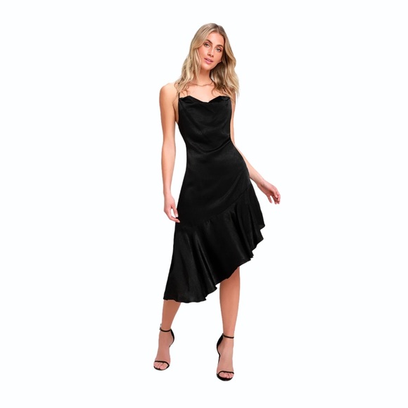 Lulus Need Your Love Black Satin Slip Dress - Picture 7 of 8